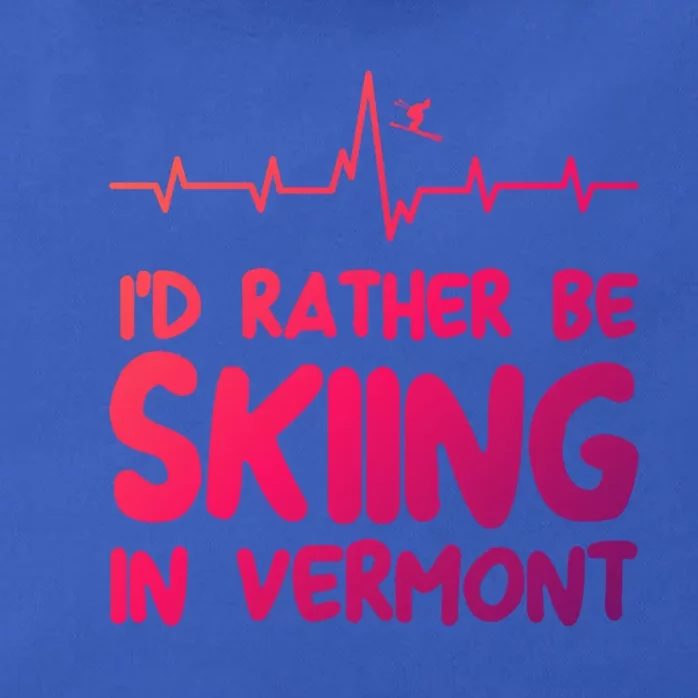 Id Rather Be Skiing In Vermont Skiing Gift Zip Tote Bag