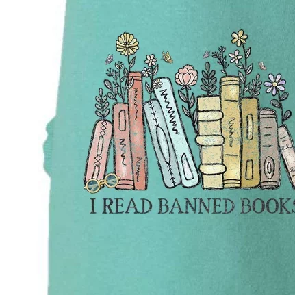 I Read Banned Books Lovers Funny Book Readers Doggie 3-End Fleece Hoodie