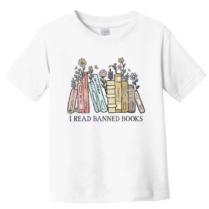 I Read Banned Books Lovers Funny Book Readers Toddler T-Shirt