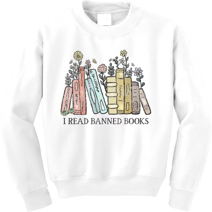 I Read Banned Books Lovers Funny Book Readers Kids Sweatshirt