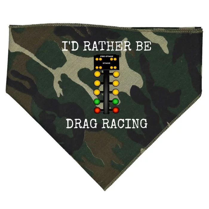 ID Rather Be Drag Racing In My Race Car Line It Up Great Gift USA-Made Doggie Bandana