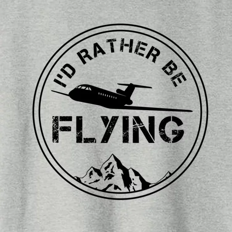 Id Rather Be Flying Navigation Aeroplane Aircraft Sky Pilot Gift Women's Crop Top Tee