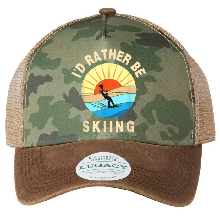 Id Rather Be Water Skiing Fun Water Sport Ski Wear Legacy Tie Dye Trucker Hat