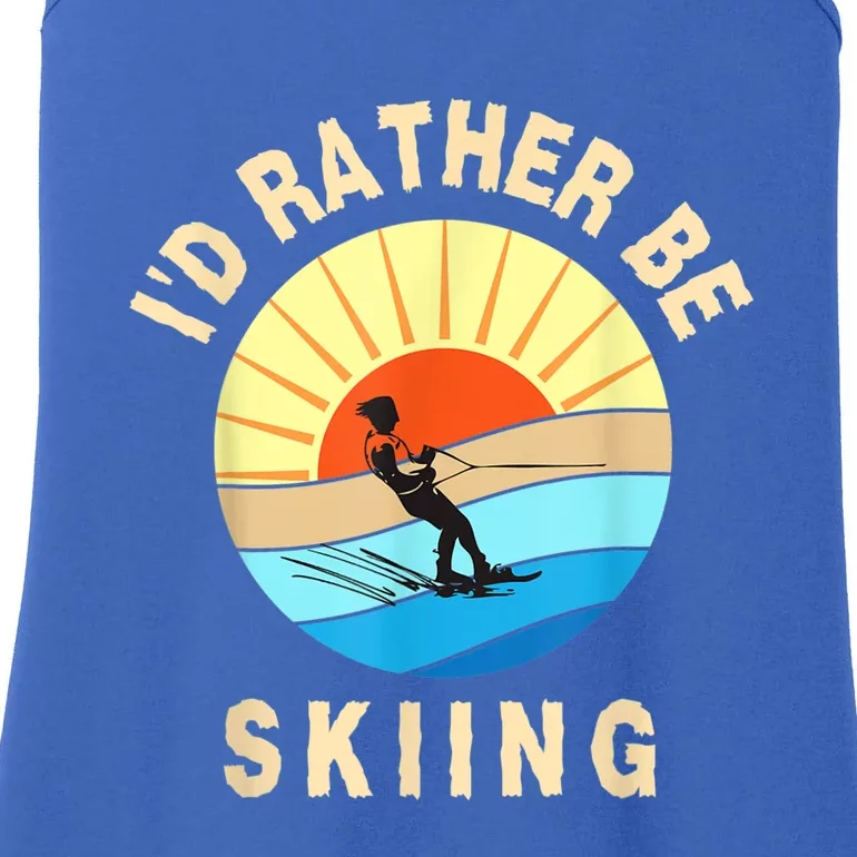 Id Rather Be Water Skiing Fun Water Sport Ski Wear Ladies Essential Tank