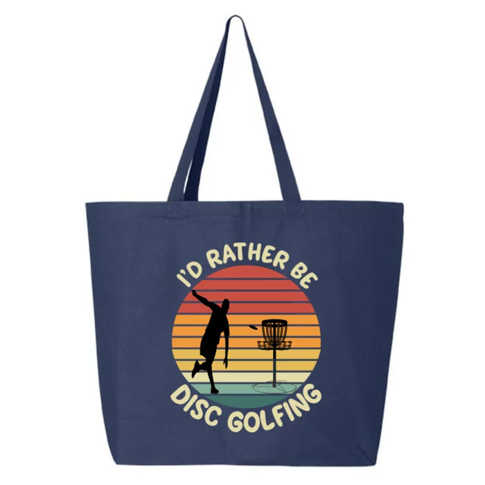 Id Rather Be Disc Golfing Frisbee Golf Retro Color Design Gift 25L Jumbo Tote