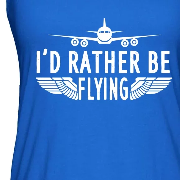 Id Rather Be Flying Gift Ladies Essential Flowy Tank