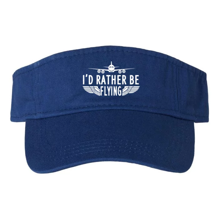 Id Rather Be Flying Gift Valucap Bio-Washed Visor