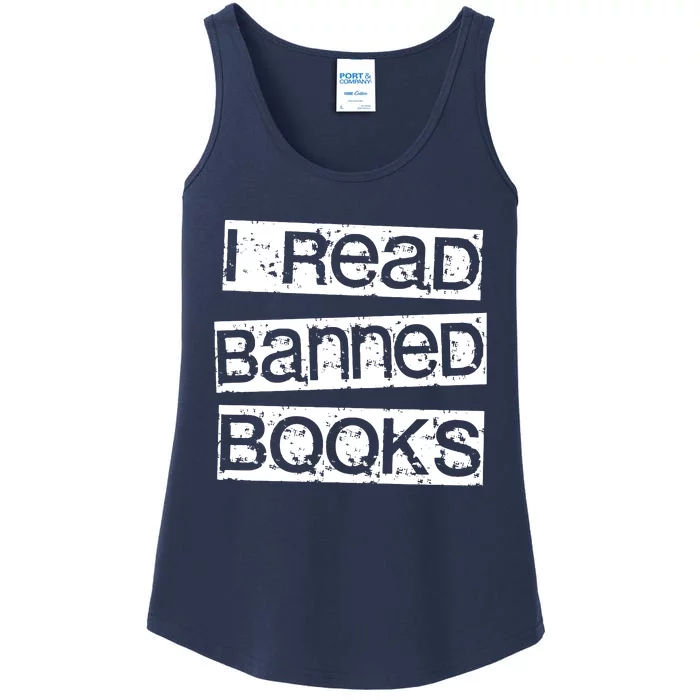 I Read Banned Books Ladies Essential Tank