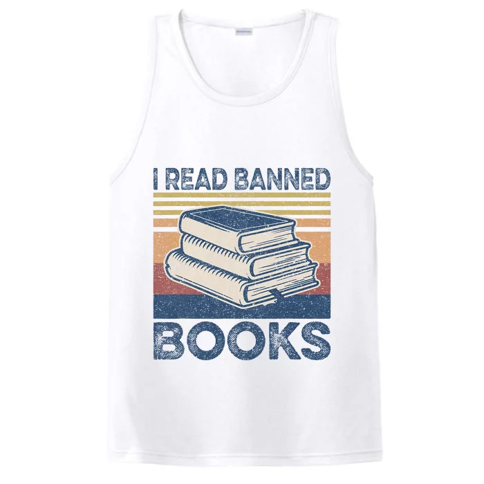 I Read Banned Books Week Librarian Freedom Reader Nerd Performance Tank