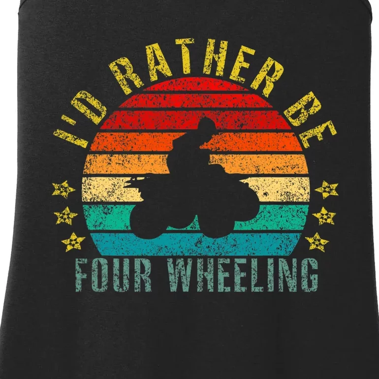 Id Rather Be Four Wheeling Funny Retro Ladies Essential Tank