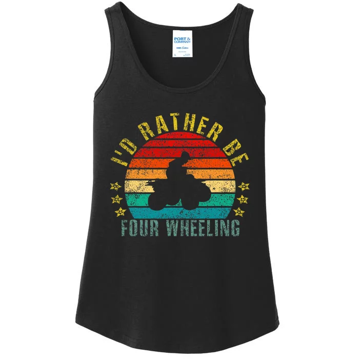 Id Rather Be Four Wheeling Funny Retro Ladies Essential Tank