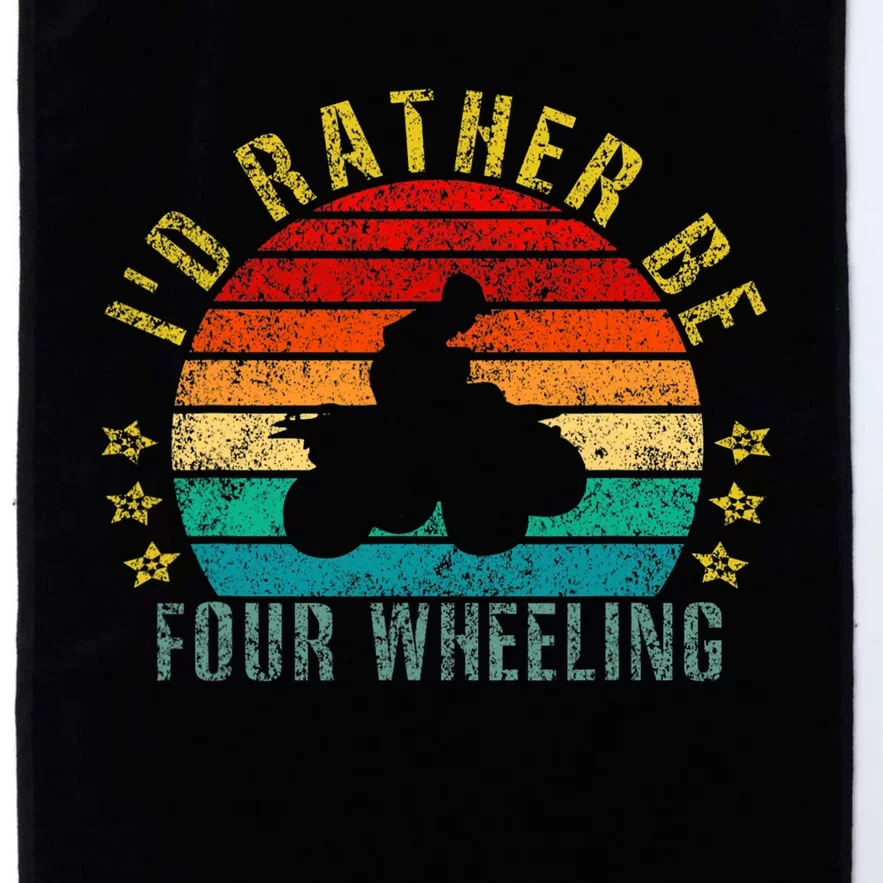 Id Rather Be Four Wheeling Funny Retro Platinum Collection Golf Towel