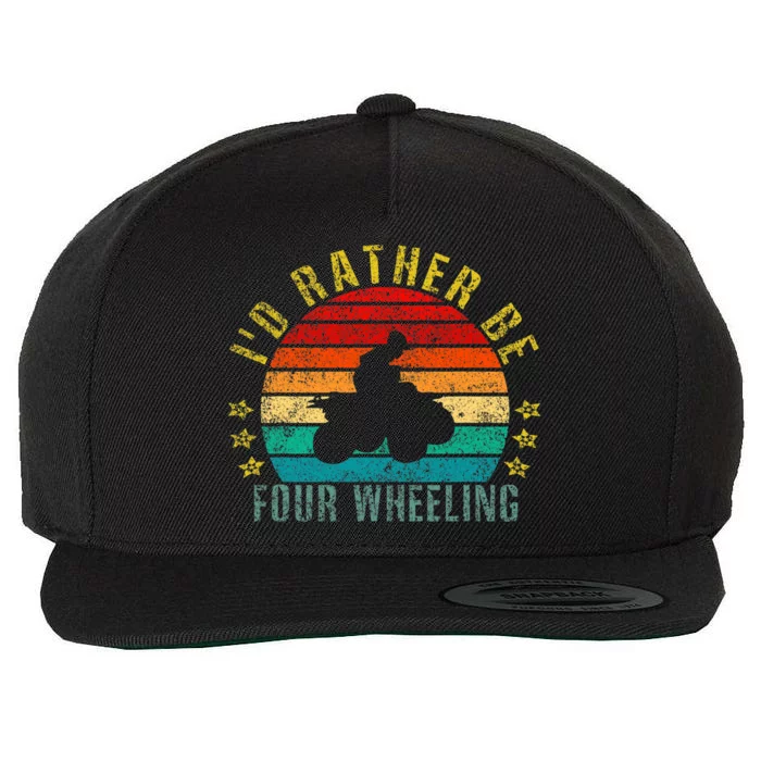 Id Rather Be Four Wheeling Funny Retro Wool Snapback Cap