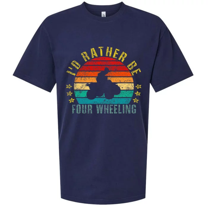 Id Rather Be Four Wheeling Funny Retro Sueded Cloud Jersey T-Shirt