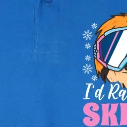 I'd Rather Be Skiing With A Sloth Gift Softstyle Adult Sport Polo