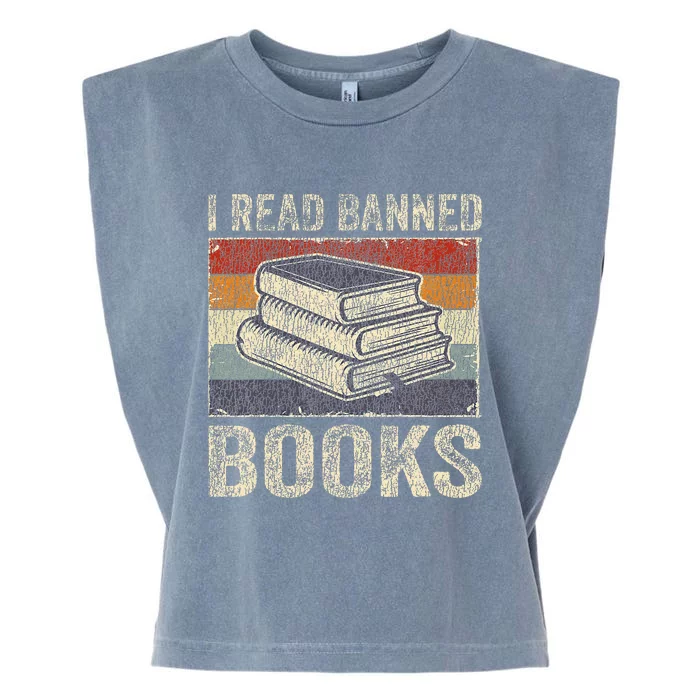 I Read Banned Books Week Librarian Freedom Garment-Dyed Women's Muscle Tee