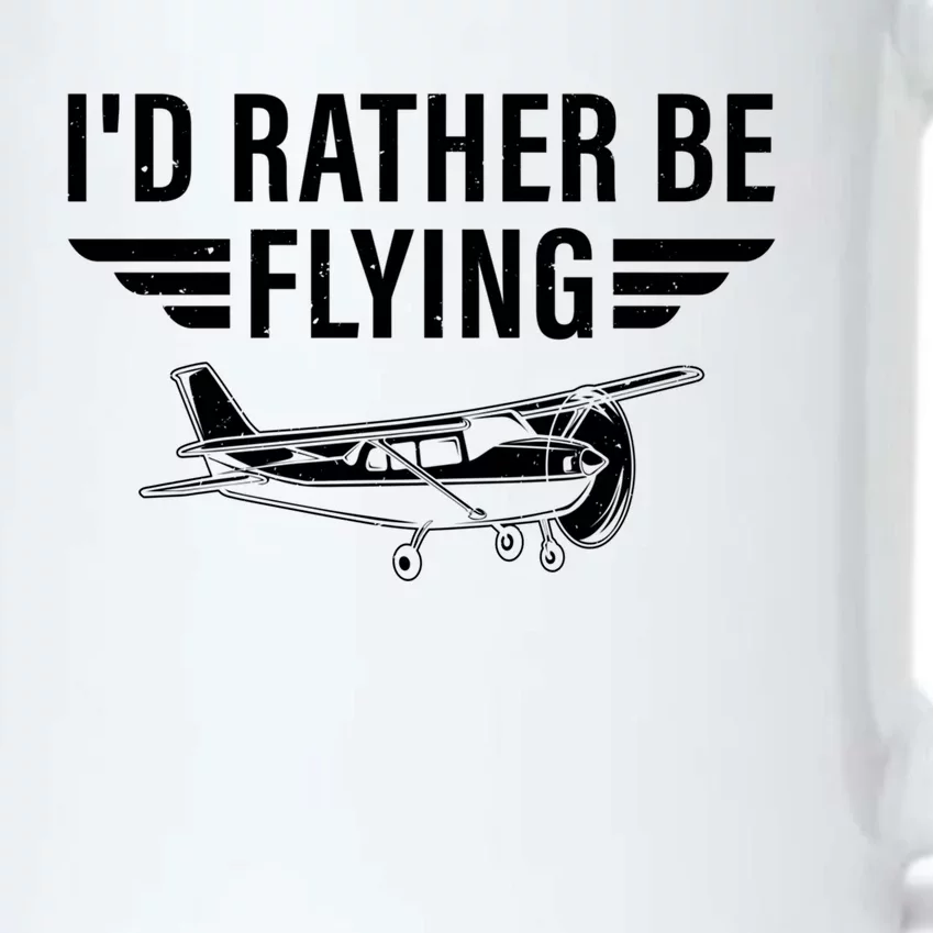 Id Rather Be Flying Gift Black Color Changing Mug