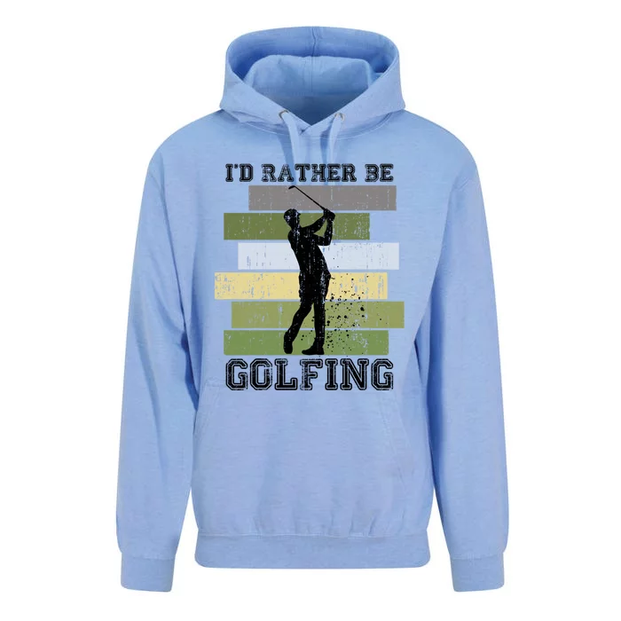 Id Rather Be Golfing Funny Golf Lover Quote Golfer Graphic Cool Gift Unisex Surf Hoodie