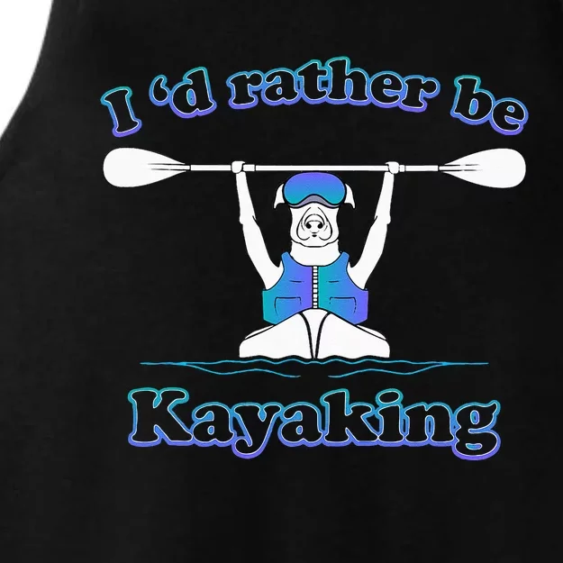 Id Rather Be Kayaking With Dog Funny Dog Kayak Graphic Ladies Tri-Blend Wicking Tank