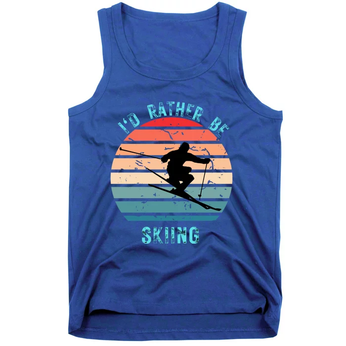 Id Rather Be Skiing Sunset Skiing Skiers Or Gift Tank Top