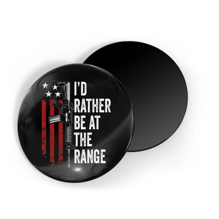 ID Rather Be At The Gun Range Usa Flag Funny Guns Owner Magnet