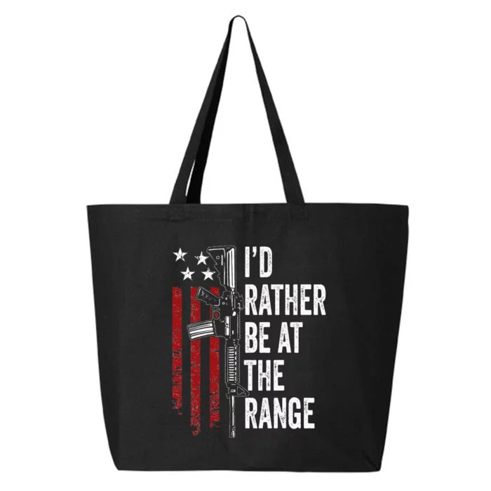 ID Rather Be At The Gun Range Usa Flag Funny Guns Owner 25L Jumbo Tote