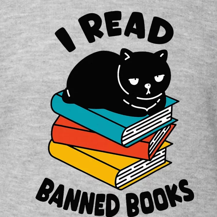 I Read Banned Books Black Cat Reader Bookworm Toddler Sweatshirt