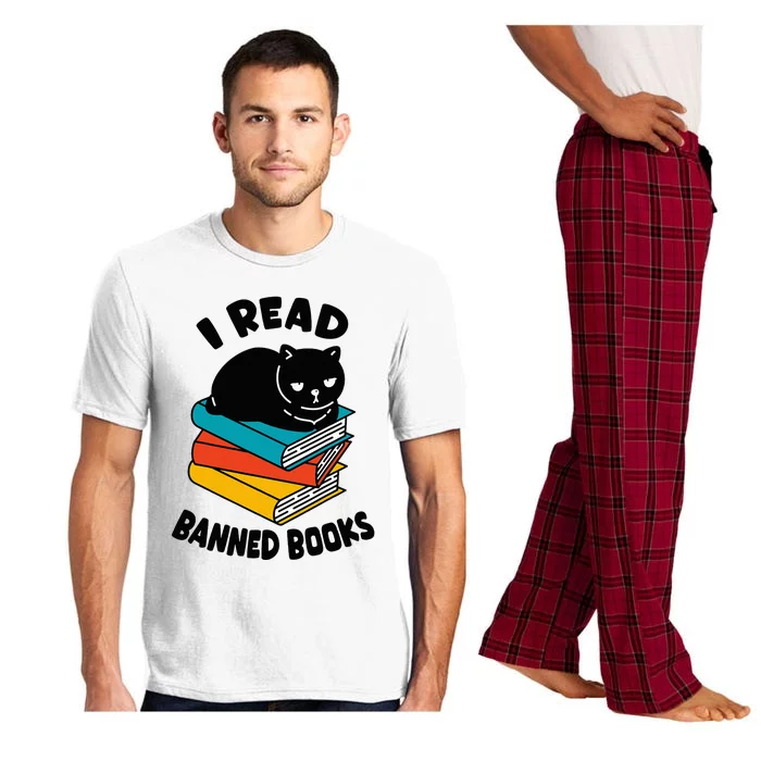 I Read Banned Books Black Cat Reader Bookworm Pajama Set