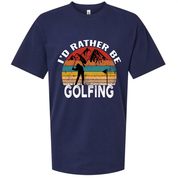 Id Rather Be Golfing Funny Golf Lover Vintage Gift Sueded Cloud Jersey T-Shirt