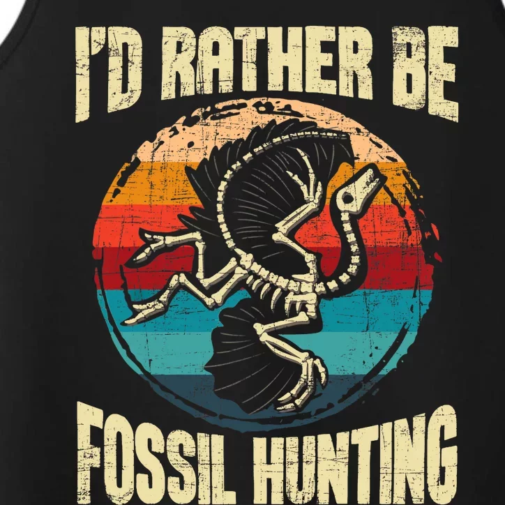 I'd Rather Be Fossil Hunting Paleontologist Paleontology Performance Tank