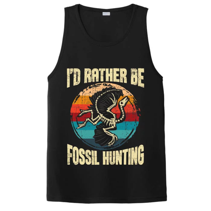 I'd Rather Be Fossil Hunting Paleontologist Paleontology Performance Tank