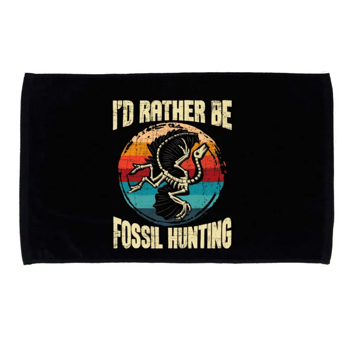 I'd Rather Be Fossil Hunting Paleontologist Paleontology Microfiber Hand Towel