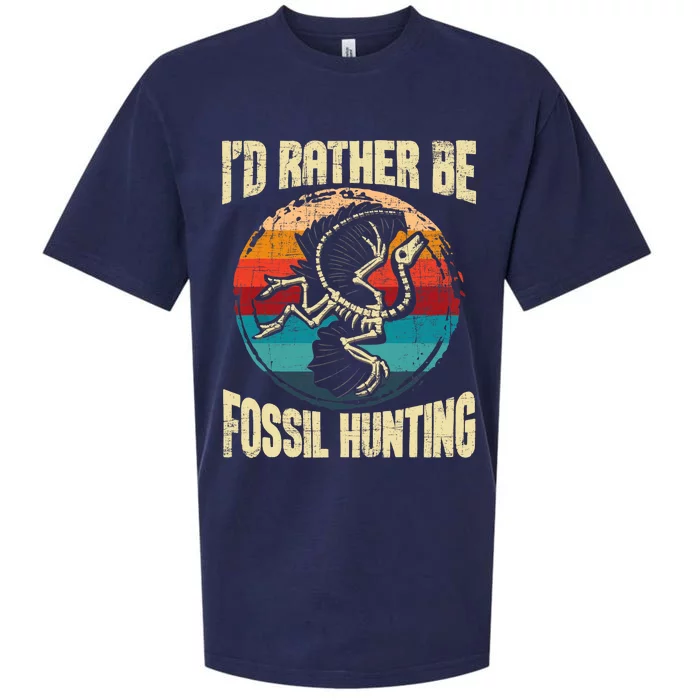 I'd Rather Be Fossil Hunting Paleontologist Paleontology Sueded Cloud Jersey T-Shirt