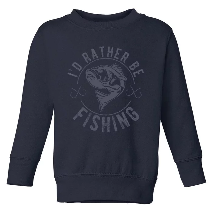 I’D Rather Be Fishing Funny Fishing Saying Graphic Novelty Toddler Sweatshirt