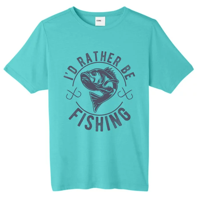 I’D Rather Be Fishing Funny Fishing Saying Graphic Novelty ChromaSoft Performance T-Shirt