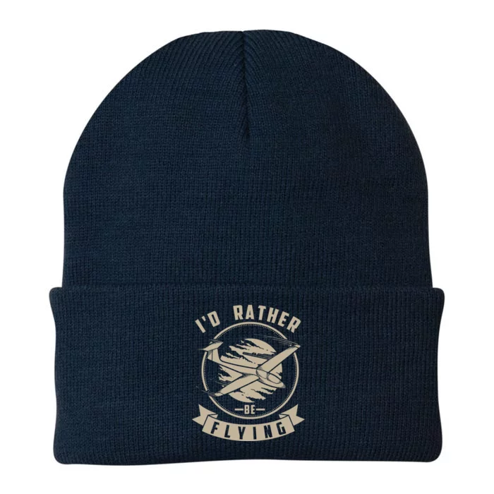 Id Rather Be Flying Cute Gliding Airplanes Gift Knit Cap Winter Beanie