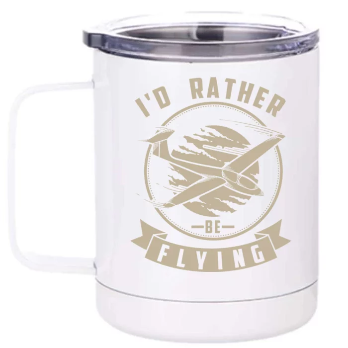 Id Rather Be Flying Cute Gliding Airplanes Gift Front & Back 12oz Stainless Steel Tumbler Cup