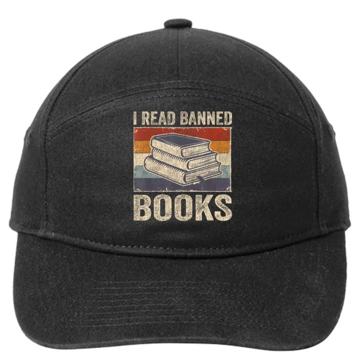 I Read Banned Books Week Librarian Freedom Reader Nerd 7-Panel Snapback Hat