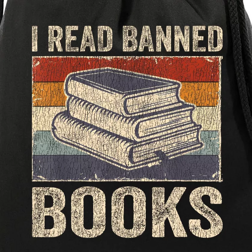 I Read Banned Books Week Librarian Freedom Reader Nerd Drawstring Bag