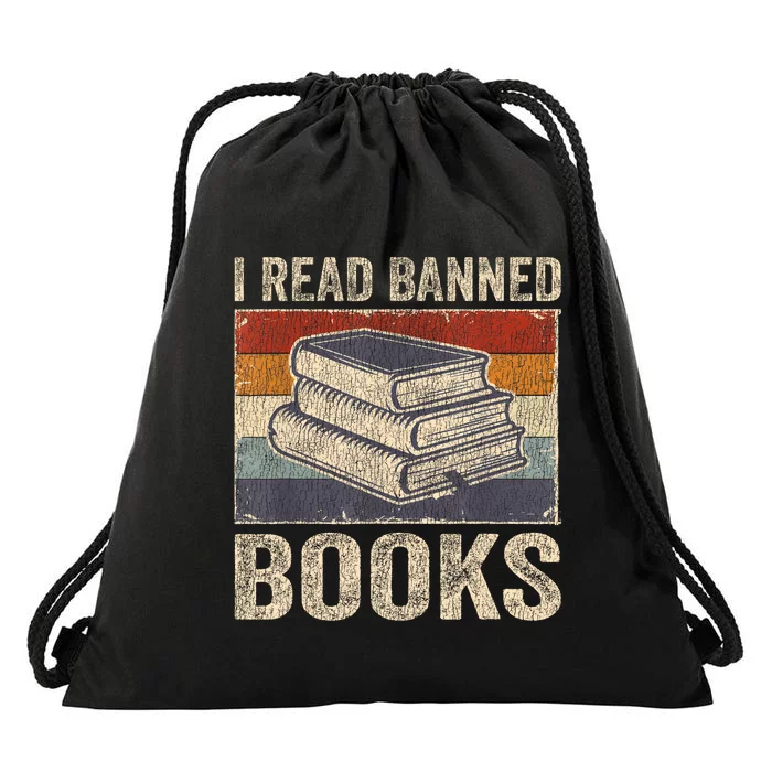 I Read Banned Books Week Librarian Freedom Reader Nerd Drawstring Bag