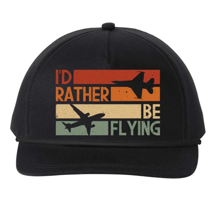 Id Rather Be Flying Retro Color Version Great Gift Snapback Five-Panel Rope Hat