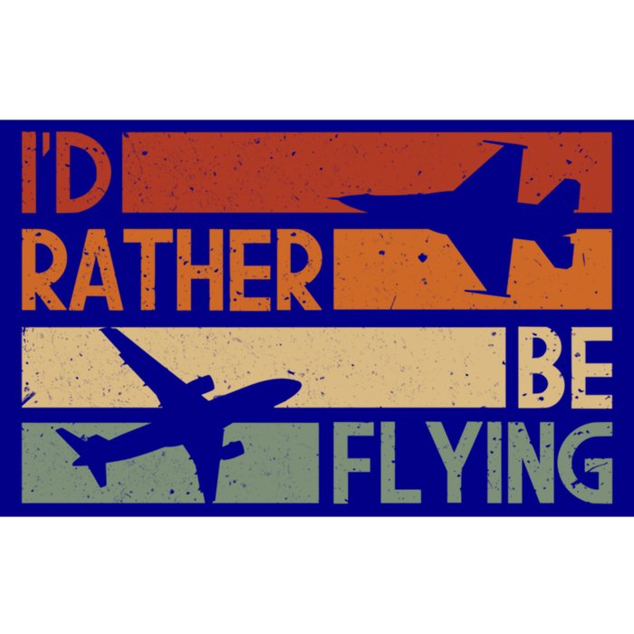 Id Rather Be Flying Retro Color Version Great Gift Bumper Sticker