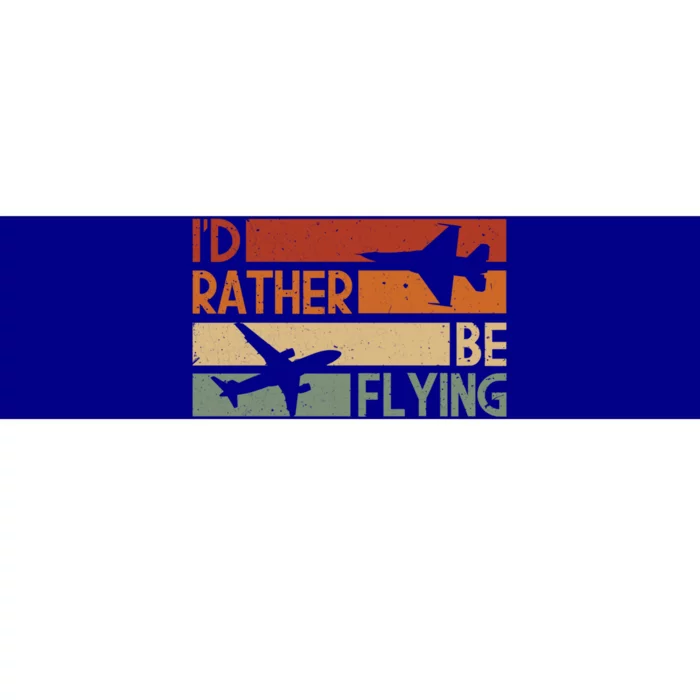 Id Rather Be Flying Retro Color Version Great Gift Bumper Sticker