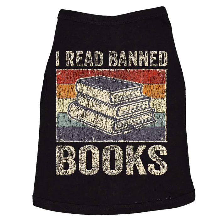 I Read Banned Books Week Librarian Freedom Reader Nerd Doggie Tank