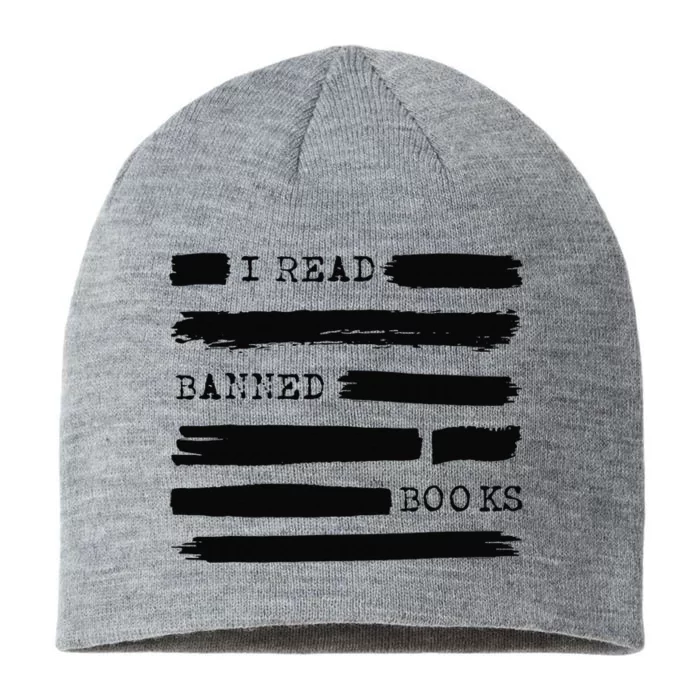 I Read Banned Books Banned Books Week Gift Librarian Teacher 8 1/2in Sustainable Knit Beanie