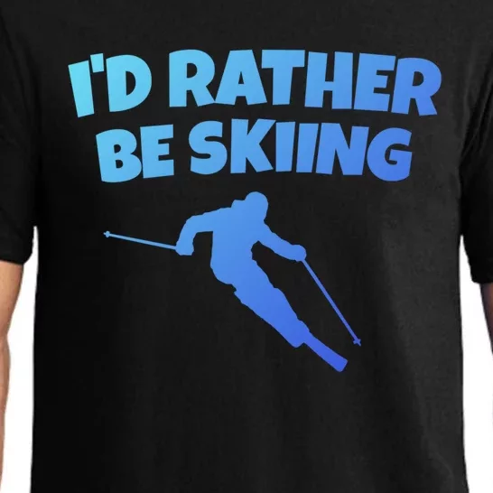 Id Rather Be Skiing (Black) Skier Gift Pajama Set