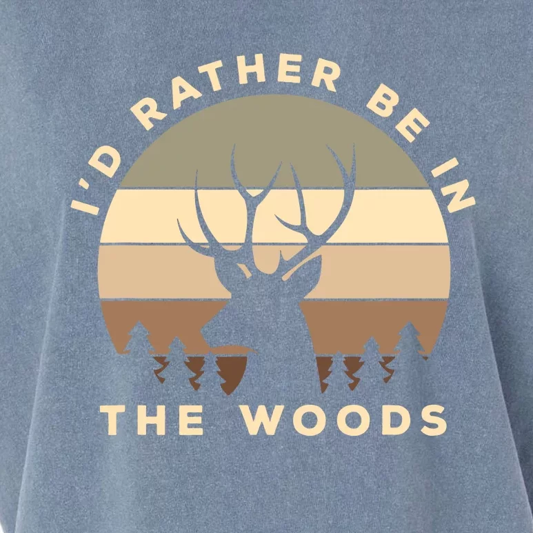 I'd Rather Be In The Woods Deer Hunting Garment-Dyed Women's Muscle Tee