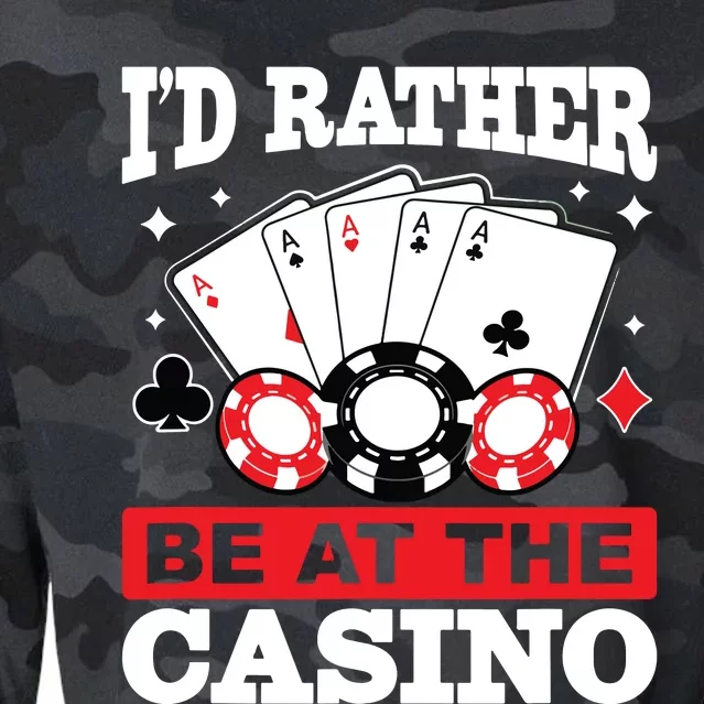 ID Rather Be At The Casino Cropped Pullover Crew