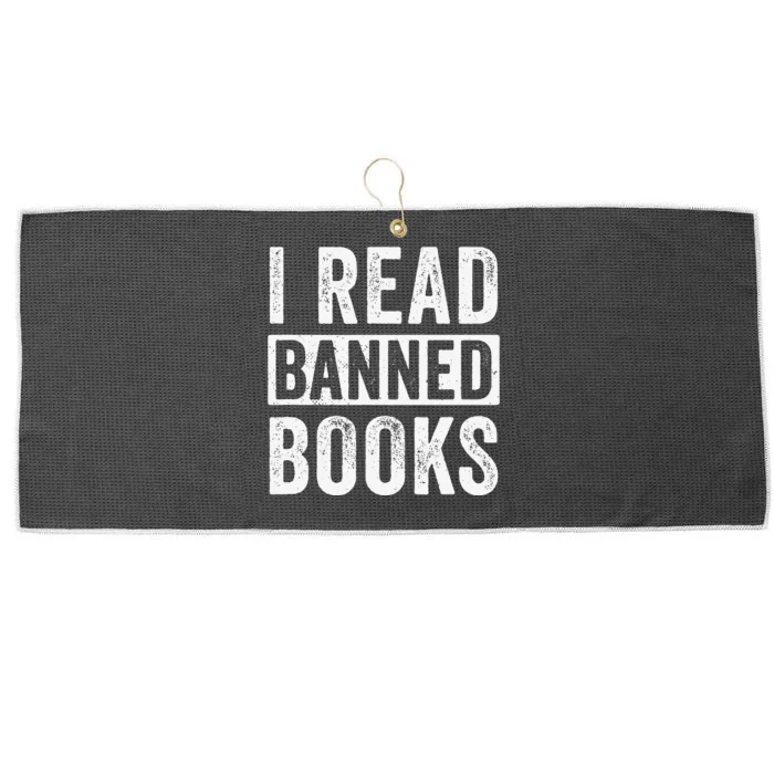 I Read Banned Books Design for  Reading Books Large Microfiber Waffle Golf Towel