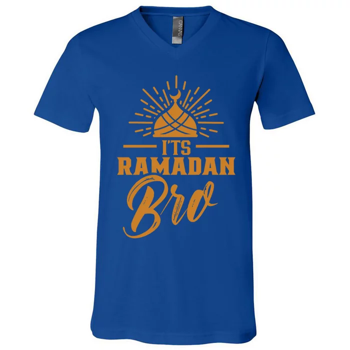 Its Ramadan Bro Mubarak Eid Muslim Kareem Funny Gift V-Neck T-Shirt